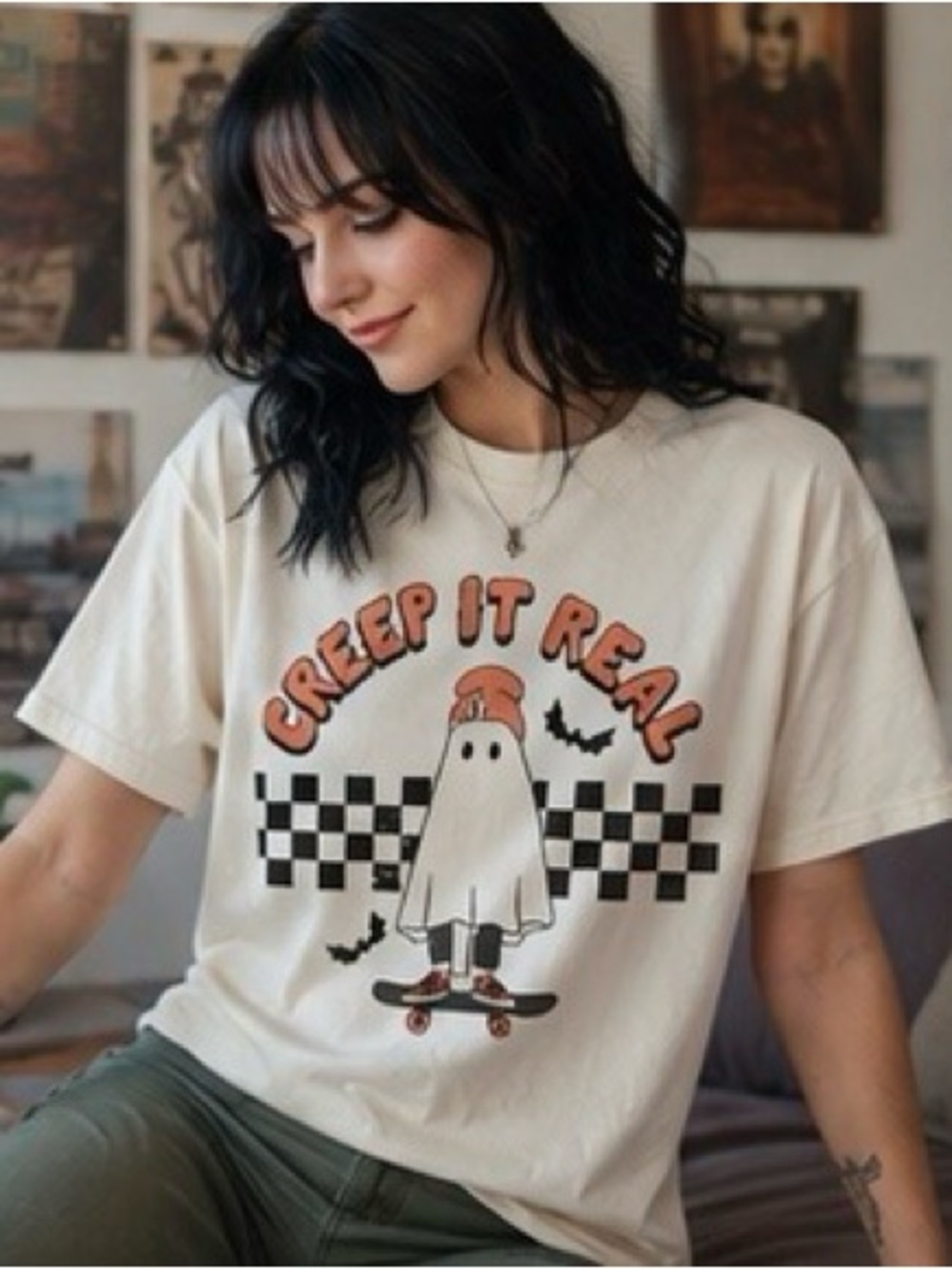 Creep it Real Tee - Cream Skateboarding Ghost